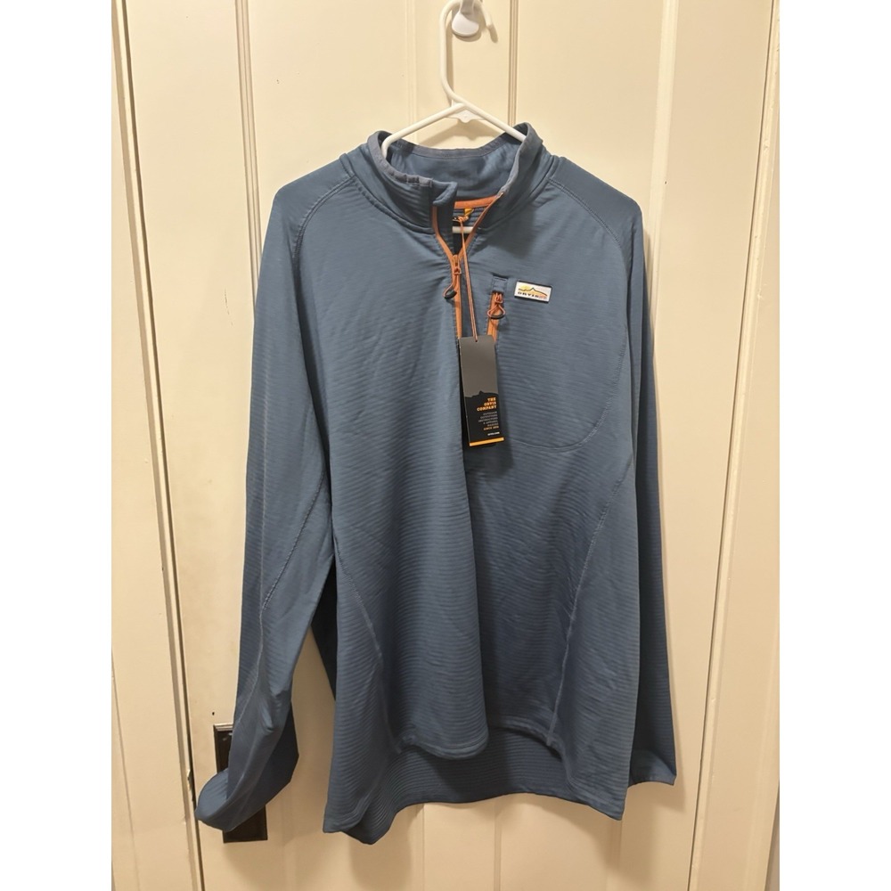 NWT Orvis Pullover Mens Grey Horseshoe Hills Quarter-Zip Fleece Outdoor XL